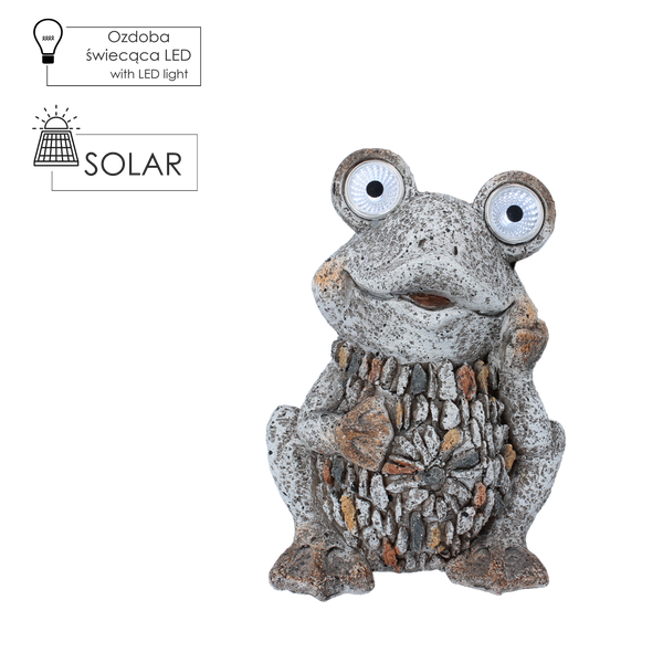GARDEN FIGURINE - FROG WITH GLOWING EYES 14 x 12 x 18,5 CM LED pack=4 pcs