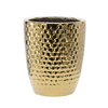 KERAMICKÝ OBAL NA KVTINÁČ 31,5 x 31,5 x 38,5 CM ZLATÝ PLÁST HMOTY *3482