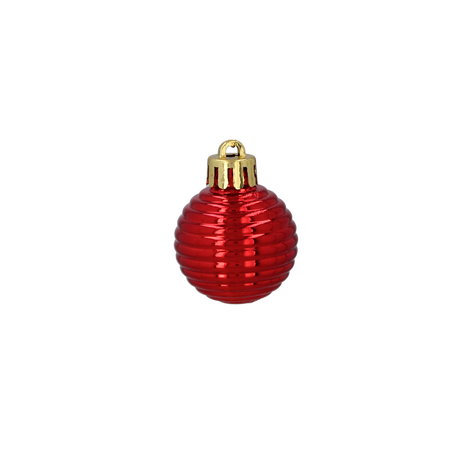 SET OF 24 BAUBLES 3 CM RED/GOLD/SILVER
