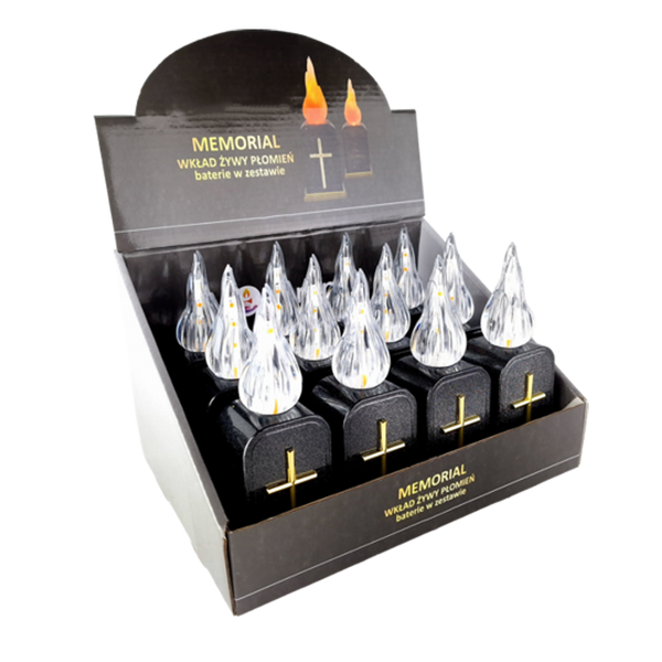 WKŁAD LED MEMORIAL EFEKT PŁOMIENIA Z BATERIAMI*9624
