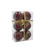 SET 6 BOLURI DE CRĂCIUN BURGUND 7 CM MIX DE MODELE *5782