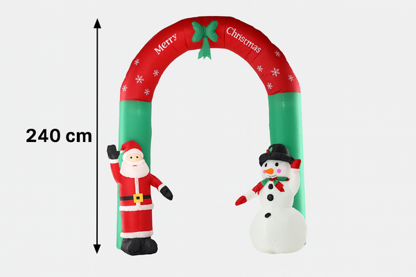 ARC POMPA CU MOȘ CRĂCIUN ȘI OM DE ZĂPADĂ LED 240 CM *0448