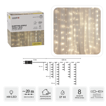 WARM WHITE ICICLE CURTAIN 300L