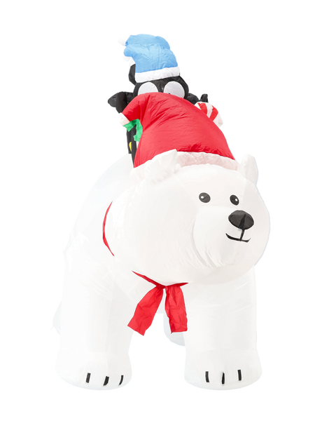 DMUCHANY NIEDŹWIEDŹ POLARNY Z PINGWINKAMI LED 200 CM *0431