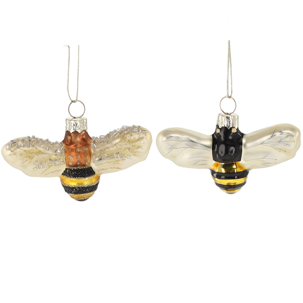 BOMBKA SZKLANA - PSZCZÓŁKA MIX WZORÓW 8,5 x 2,2 x 5 CM opak=6szt *1969