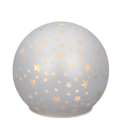 BOMBKA SZKLANA - BIAŁA W GWIAZDKI LED 12 x 11 CM opak=4szt *1839