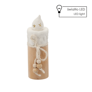 FIGURĂ DE CRĂCIUN - LUMÂNDĂ CERAMICĂ 7 X 7 X 19 CM LED ambalaj=6buc *1308