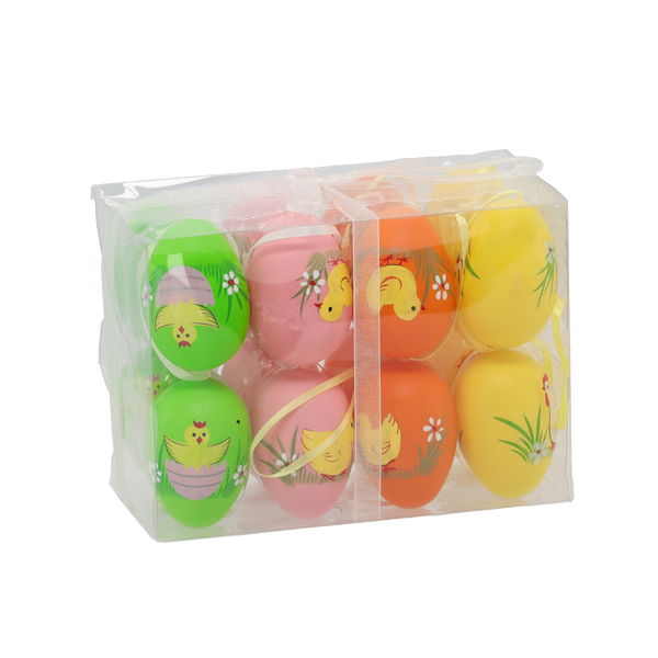 SET OF 16 EASTER EGGS WITH A PENDANT ASSORTED DESIGNS