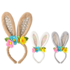 HEADBAND - RABBIT EARS WITH FLOWERS 16 x 32 CM MIX 3 DESIGNS pack=12pcs
