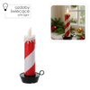 ŚWIĄTECZNA ŚWIECZKA LED 10 x 10 x 27,5 CM BIAŁO-CZERWONA *7724