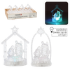 OZDOBA BOŻONAR. - SZOPKA LED PLASTIKOWA 6 x 6 x 12 CM MIX WZORÓW disp=12szt *0405