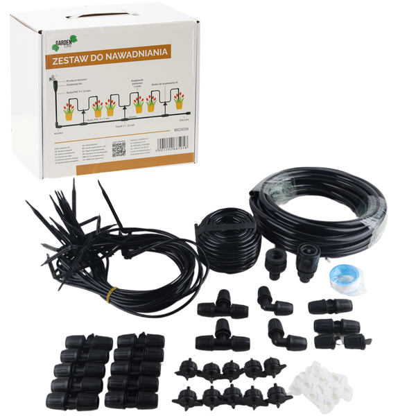 ZESTAW DO NAWADNIANIA KROPELKOWEGO Z 10SZT. KROPLOWNIKÓW *5058