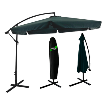 PARASOL OGRODOWY 3 M ZIELONY "BANANA" Z POKROWCEM