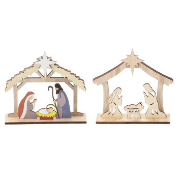 WOODEN CHRISTMAS DECORATION - CHRISTMAS CRIB - MIX OF DESIGNS