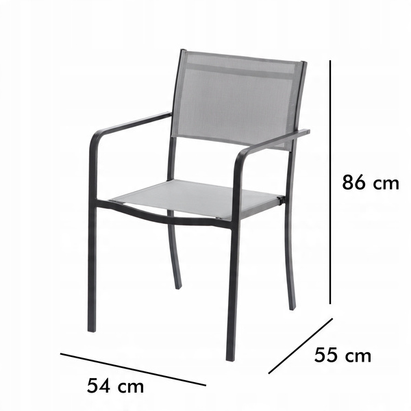 GARDEN CHAIR GREY 54X55X86CM