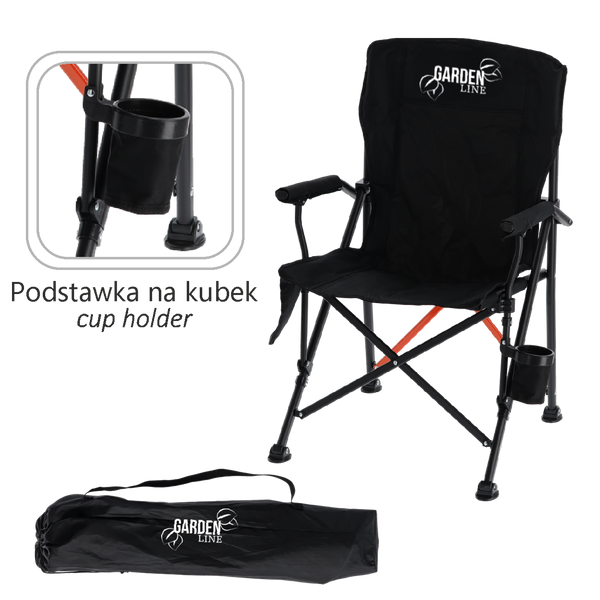 FOLDING CAMPING/FISHING CHAIR DARK BLUE 58 x 58 x 90 CM