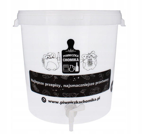 POJEMNIK FERMENTACYJNY / WIADERKO 30L Z POKRYWĄ I KRANIKIEM *5048