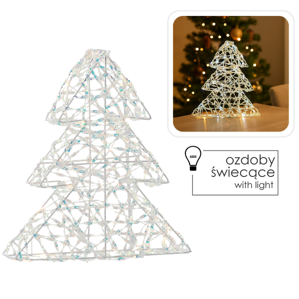 Vianočná ozdoba - LED stromček 30 cm irizujúci *6352