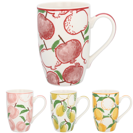 PORCELAIN MUG 490ML FRUITS OPAK=6PCS