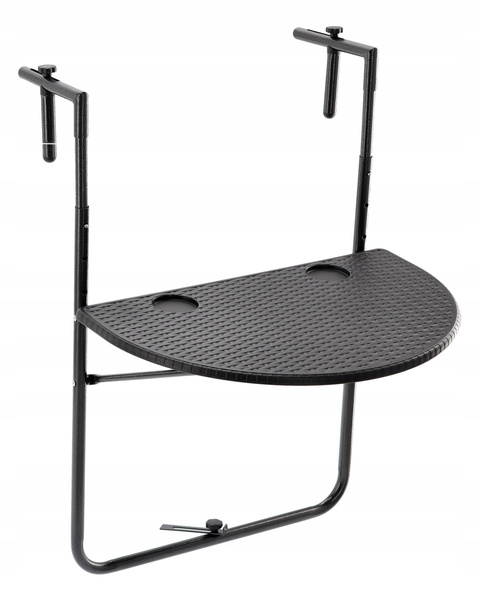 HANGING BALCONY FOLDING TABLE 60 x 64 x 73-78.5 -83.5 BLACK *1022