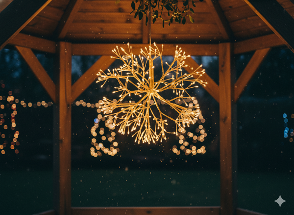 VÁNOČNÍ DEKORACE - ZLATOŽLUTÁ JEMIOLA 40 CM 288 MICROLED TEPLÁ BÍLÁ + STUDENÝ BLIK VNITŘ / VNĚJŠÍ *8271