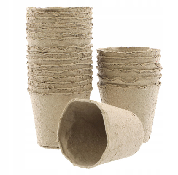 Set de 24 ghivece din turbă 8 x 8 cm 