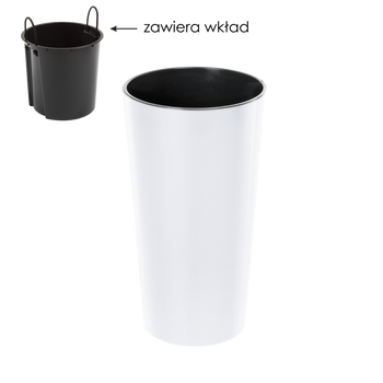 HLINÍKOVÝ KVETINÁČ ĽALIA 250 MM S VNÚTORNOU vložkou – biely *5364