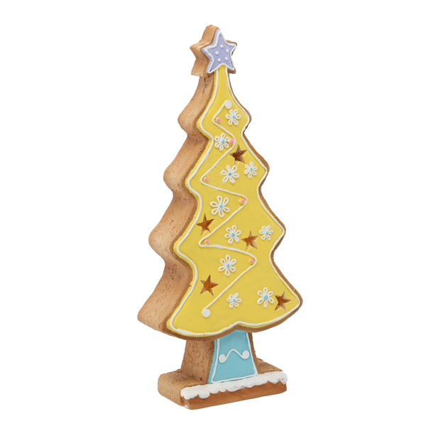 FIGURKA BOŽONAR. - CHOINKA Z PIERNIKA ŽLTÁ 23,8 X 9,8 X 53,6 CM LED *1384