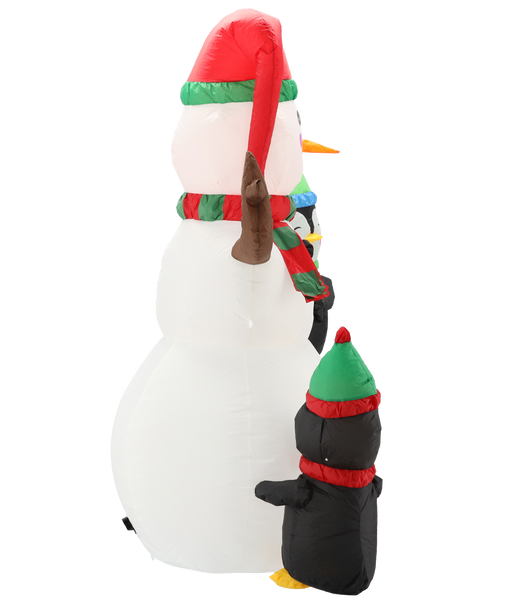 DMUCHANY BAŁWAN Z PINGWINKAMI LED 190 CM *0394