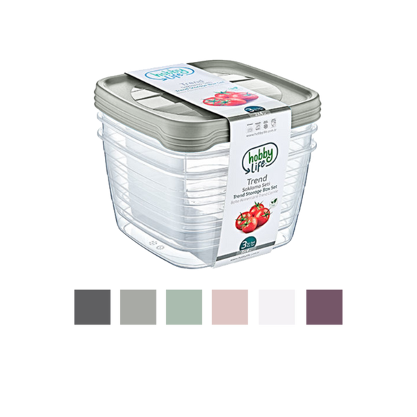 SADA 3 OBDÉLNÍKOVÝCH HLUBOKÝCH NÁDOB TREND BOX 4L *6057