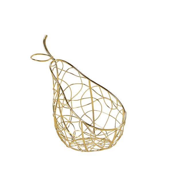 GOLDEN METAL BASKET - PEAR 13.4 X 9.8 X 14.3 CM PACK=4PCS