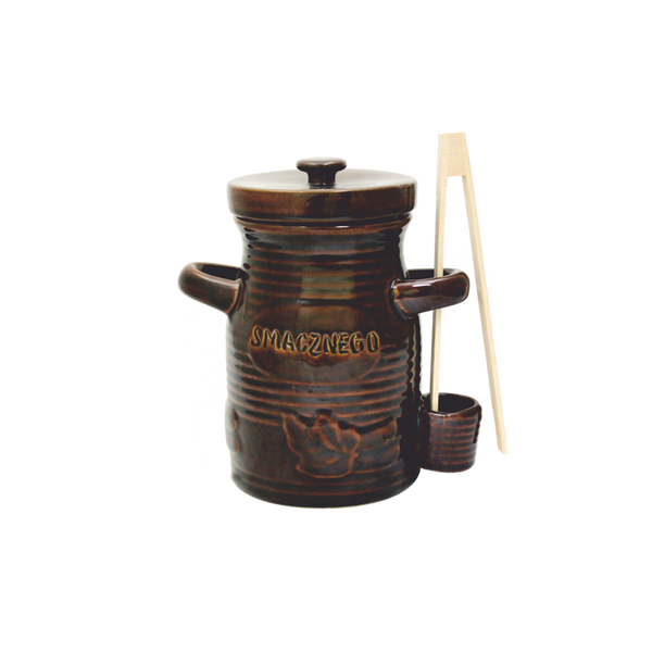 RECIPIENT CERAMIC 1,5L PENTRU CASCAVAL CU CIUPERCII BRUNE *3248