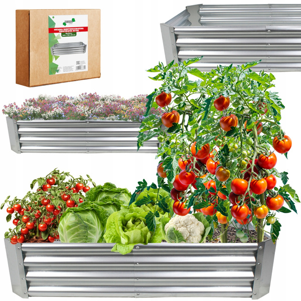 VEGETABLE-FLOWER BED 180 X 90 X 30 CM RECTANGULAR GALVANIZED