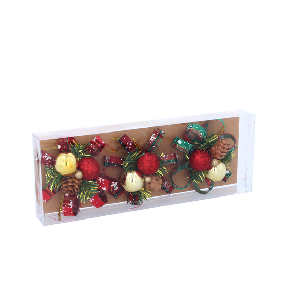 KPL. 3 OZDÓB BOŻONAR. - SZYSZKA 10 CM MIX 2 WZORÓW *6028