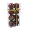 SET OF 8 CHRISTMAS BAUBLES RED 6 CM
