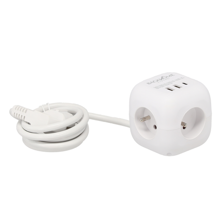 PRIZĂ EXTENSIBILĂ CU 3 IESIRI 230V ȘI 3 IESIRI USB 1,5 M ALBĂ *2578