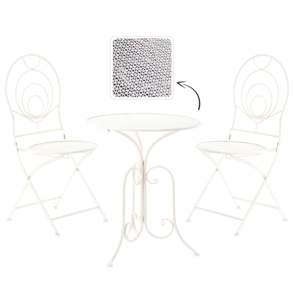 ZESTAW MEBLI OGRODOWYCH METALOWYCH "LINDA" STÓŁ + 2 KRZESŁA *8237