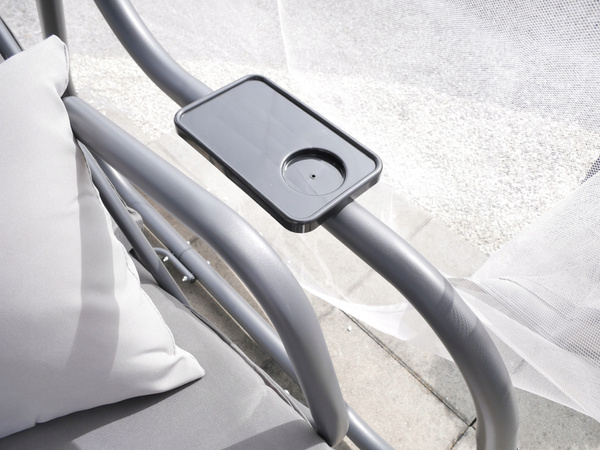 GARDEN SWING WITH MOSQUITO NET 220 X 130 X 175 CM GRAY