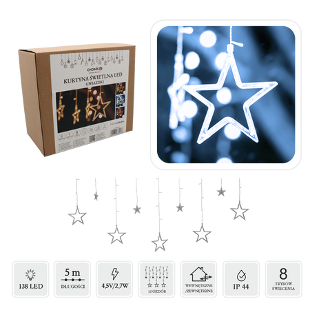 LED STAR LIGHTS 138L COLD WHITE