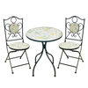 ZESTAW MEBLI OGRODOWYCH METALOWYCH MOZAIKA "ANTOS" STÓŁ + 2 KRZESŁA