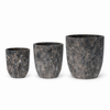 SET OF 3 CERAMIC PLANT POT COVERS – MARBLE EFFECT