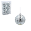 SET OF 6 MIRROR DECO BALLS SILVER 6 CM