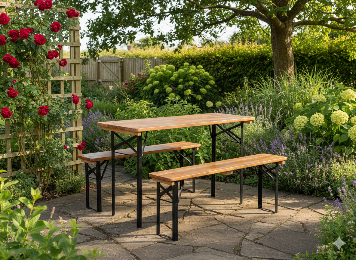 ZESTAW BIESIADNY - STÓŁ 117 x 56 x 76 CM + 2 ŁAWKI 117 x 25 x 46 CM *0780 pol_pl_ZESTAW-BIESIADNY-STOL-117-x-56-x-76-CM-2-LAWKI-117-x-25-x-46-CM-0780-263_12