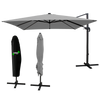 GARDEN UMBRELLA "ROMA" 3 X 4 M GRAY WITH COVER