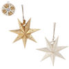 SET OF 8 MINI PAPER DECORATIVE STARS 10 CM GOLD/WHITE