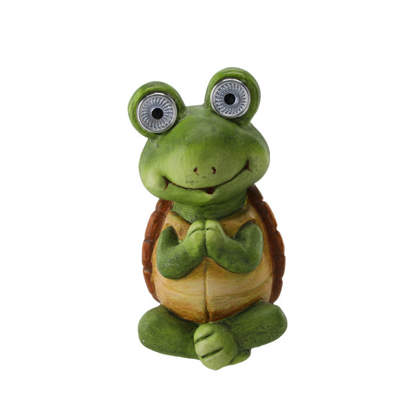GARDEN FIGURINE – SITTING TURTLE WITH GLOWING EYES 11,5 X 9 X 18,5 CM LED pack=4 pcs