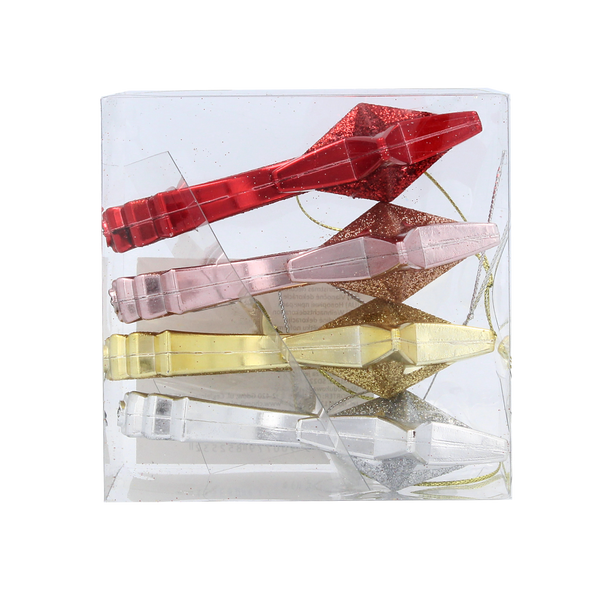 SET OF 4 CHRISTMAS DECORATION - STAR