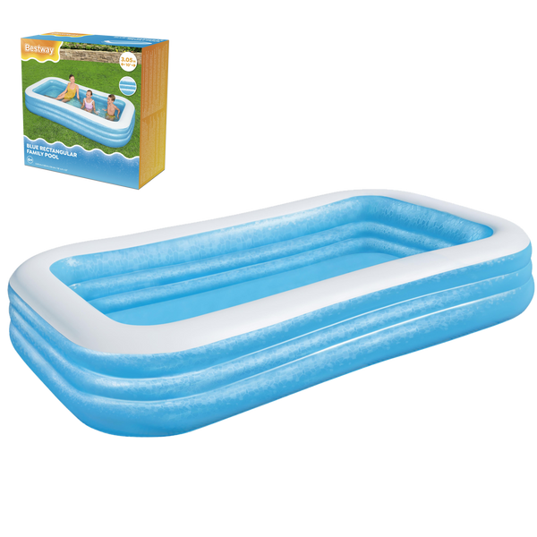 Bestway® 10' x 6' x 22"/3.05m x 1.83m x 56cm Blue Rectangular Pool