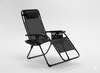 LEŻAK OGRODOWY "ZERO GRAVITY" SKŁADANY Z PODSTAWKĄ, KIESZONKĄ I ZAGŁÓWKIEM CZARNY 65 x 176 x 110 CM