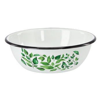 ENAMEL BOWL 1.5 L 20 CM WHITE FICUS